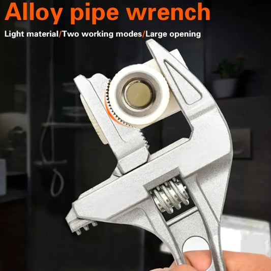 Multi-function Adjustable Large opening Universal Wrench with Twistable Round Tube