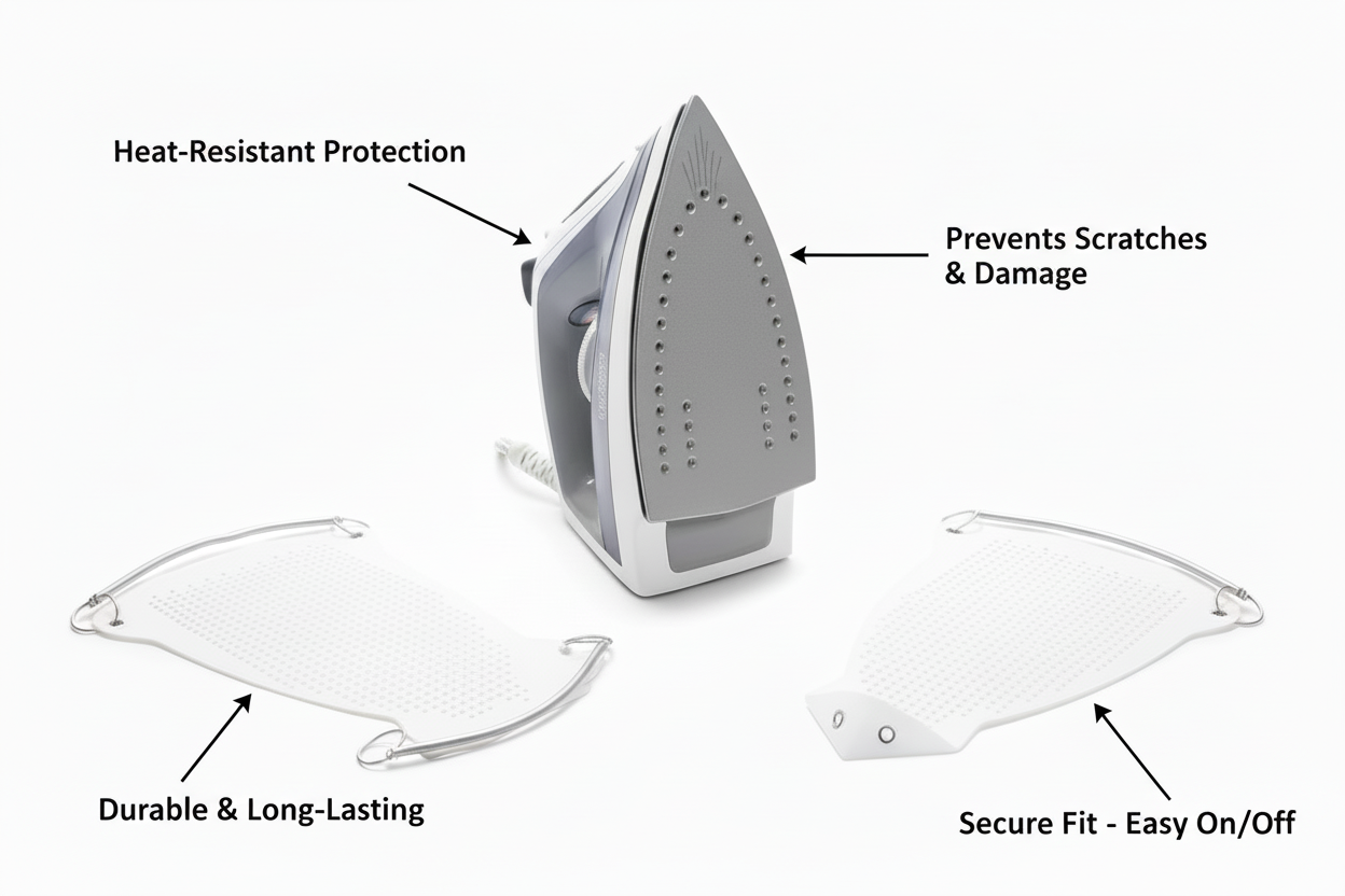 Non-Stick Iron Soleplate Cover | Iron Protector Shoe for Clothes – Heat Resistant & Fabric Safe
