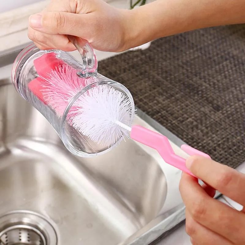 Set Of 3 Baby Bottle Brush with Nipple Cleaner