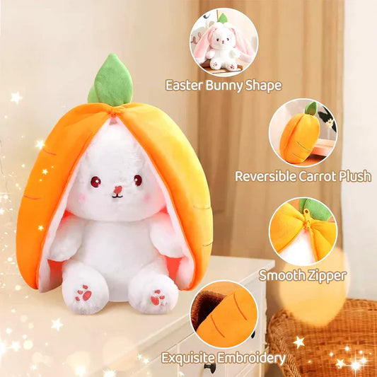 Reversible Floppy Rabbit Carrot Plush Toy