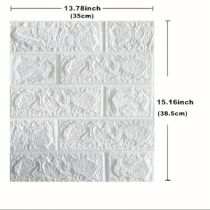 Water and Moisture Proof Anti Collision Self Adhesive White Brick Vinyl Tile Wallpaper Stickers For Home Decor