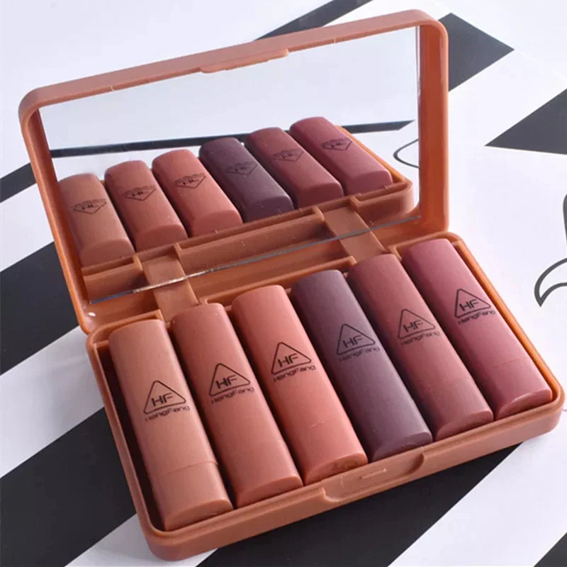 Heng Fang Mini Lipstick (Pack of 6) – Long Lasting Matte Shades