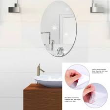 Mega Sale Offer - Shatterproof, Flexible, and Stylish and Self Adhesive Oval Shape Mirror Sticker