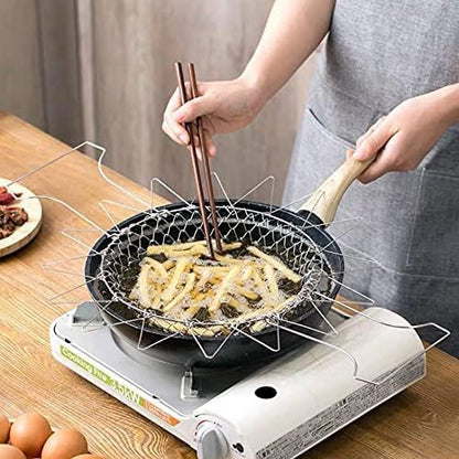 High-Quality Stainless Steel Foldable Chef Basket For Fried Food and Fruits