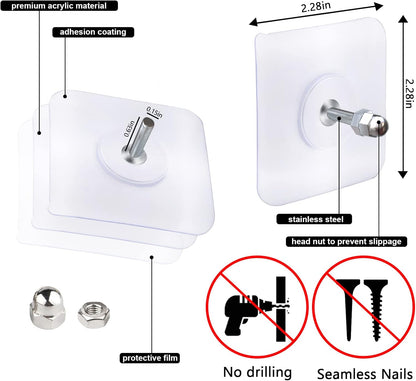 Punch Free Self Adhesive Screw Wall Hook For Home and Outdoor Use
