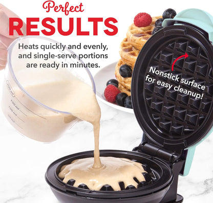 Mini Waffles Maker with Easy to Clean and Non-Stick Surfaces in 4 Inch