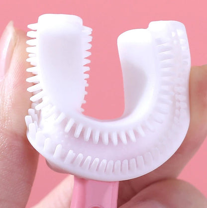 U Shaped Silicon Toothbrush for kids with Soft Bristle 360 Degrees