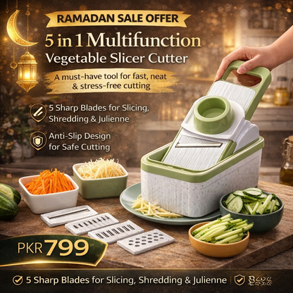 Ramadan Sale Offer 5 in 1 Multifunction Vegetable Slicer Cutter