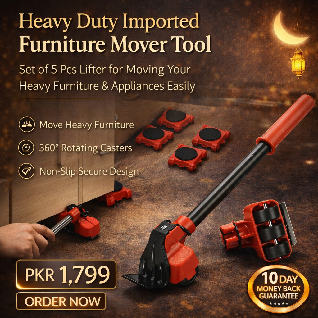 Heavy Duty Imported Furniture Mover Tool Set of 5 Pcs Lifter for Moving Your Heavy Furniture & Appliances Easily Rs 1799