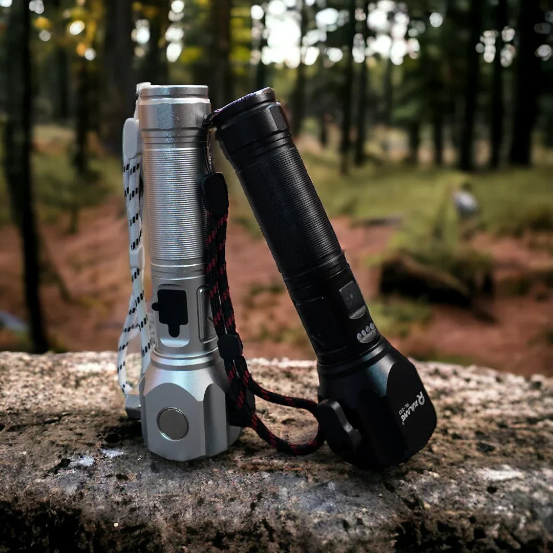 Ruilang Torch RL233 Metal LED FlashLight with Cutter Hammer and Mobile Power Bank