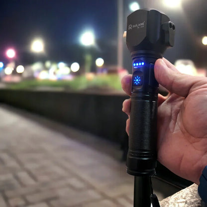 Ruilang Torch RL233 Metal LED FlashLight with Cutter Hammer and Mobile Power Bank