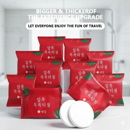 Pack of 3 Compressed Bath Towel for Travel and Quick-Drying with strong absorption 70 by 140 cm