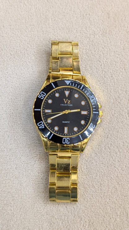 VZ Aurelia Golden Round Black Man Watch