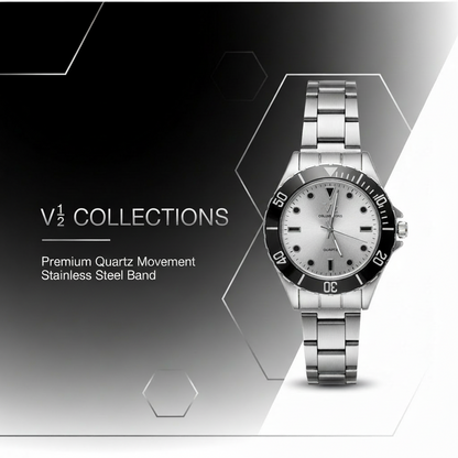VZ Aurelia Silver Black Round Man Watch