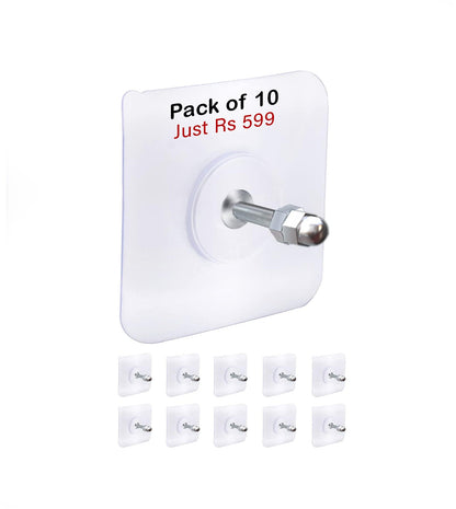 Punch Free Self Adhesive Screw Wall Hook For Home and Outdoor Use