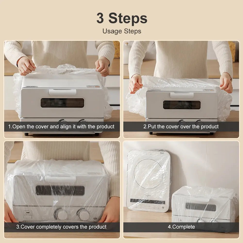 Pack of 10Pcs 120CM Furniture Plastic Cover Dust-proof Disposable For Electric Cooker Oven Electric Fan &amp; Dinning Tables and is Stretchable