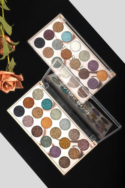 MISS ROSE 18-Color Sequin Glitter Eyeshadow Palette
