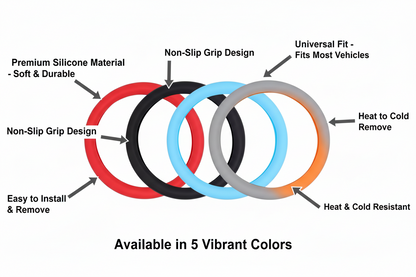Premium Silicone Steering Wheel Cover – Anti-Slip, Heat Resistant & Comfortable Grip