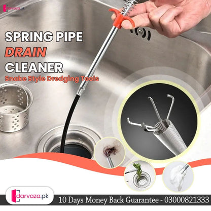Pack of 3 90cm Spring Pipe Dredging Remover Tools & Drain Cleaner Sticks