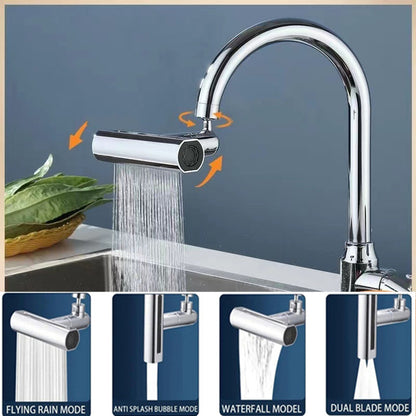 Multifunctional 360 Degree Rotatable Universal Shower Head with 4 Adjustable Water Flow Modes for Enhanced Experience