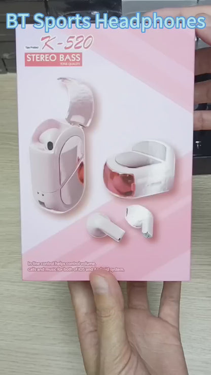 Romantic Heart Shape Earbuds Wireless Bluetooth Earphones