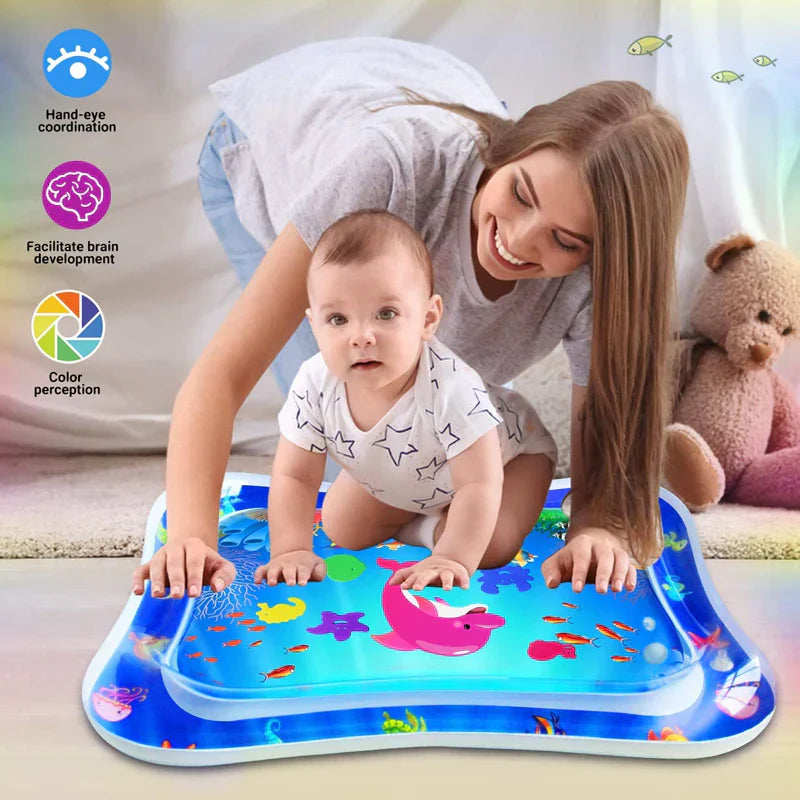 Inflatable Tummy Time Water Mat for Baby Water Play and Splashing fun